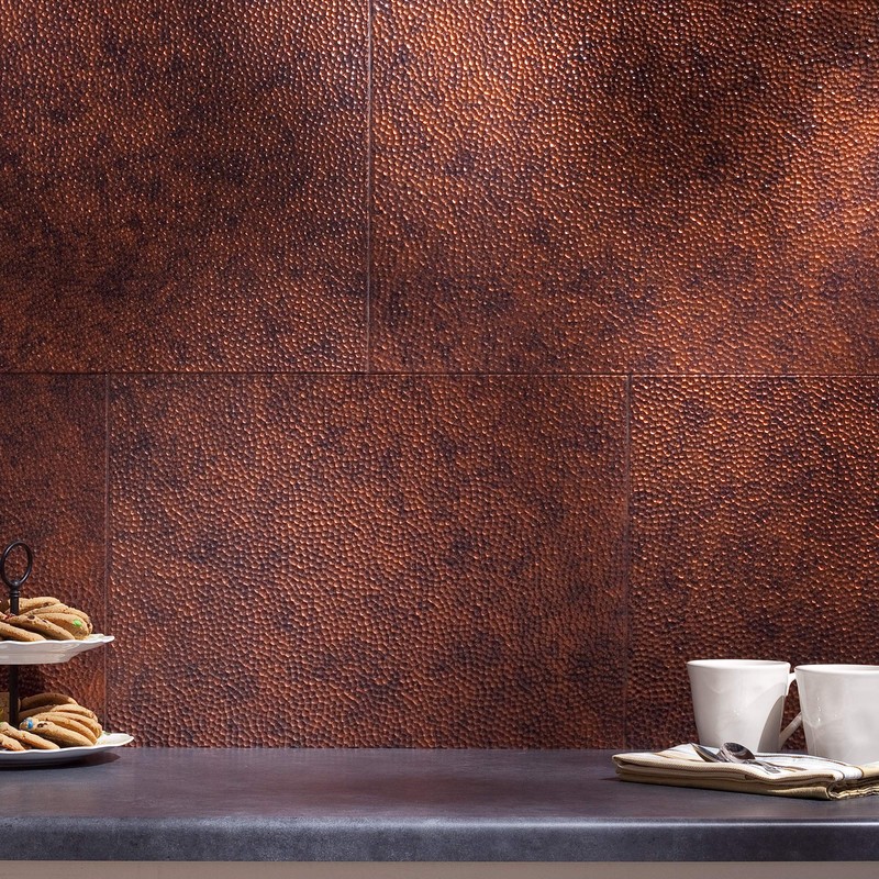 FASÄDE Hammered Decorative Vinyl 18in x 24in Backsplash Panel in