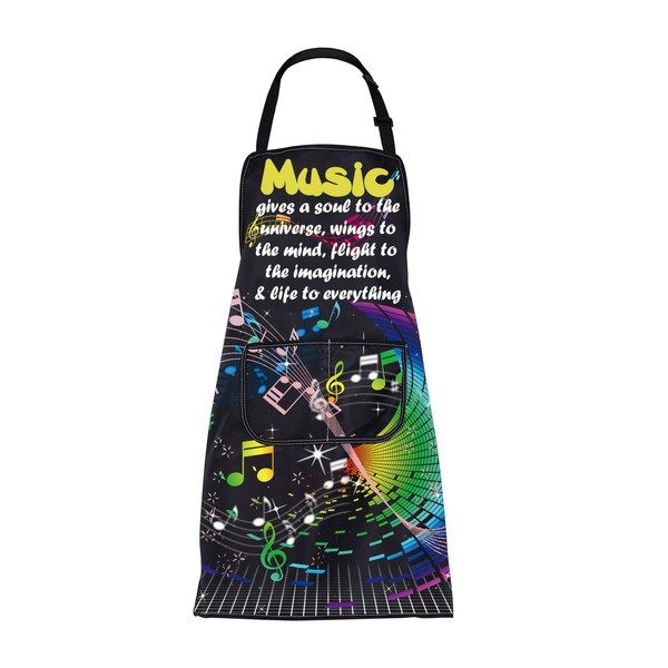 ENSIANTH Music Aprons for Women Men with Pockets Music Cooking