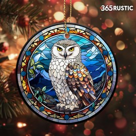 365RUSTIC Memorial Ornament for Christmas Tree, Sympathy Gifts for Loved Ones, 2-Side Printed Ceramic Ornament 2024, Wise Owl Ornament, Owl Christmas Decor