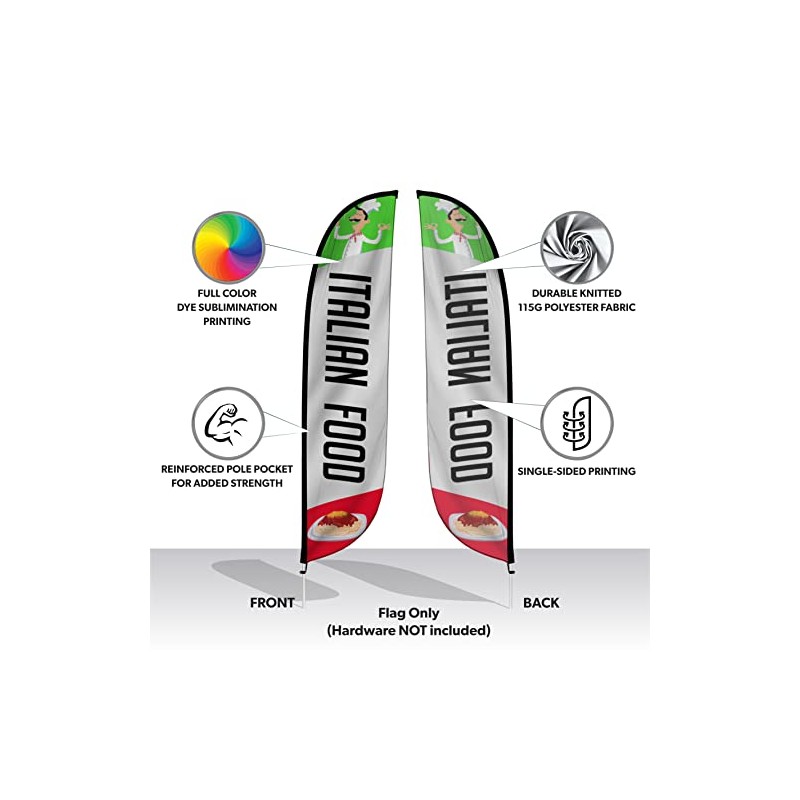 LookOurWay Feather Flag Banner - 12 Feet Tall Advertising Flags