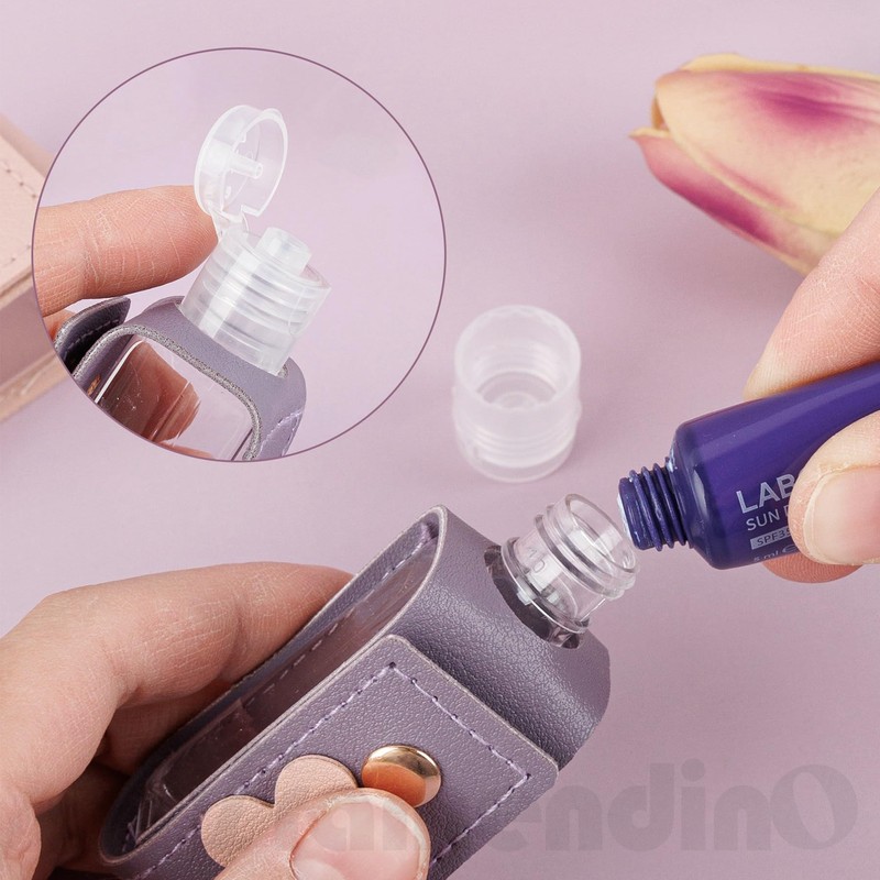 Framendino, 4 Pack Empty Bottles Keychain 30ml Small Squeeze Dispenser