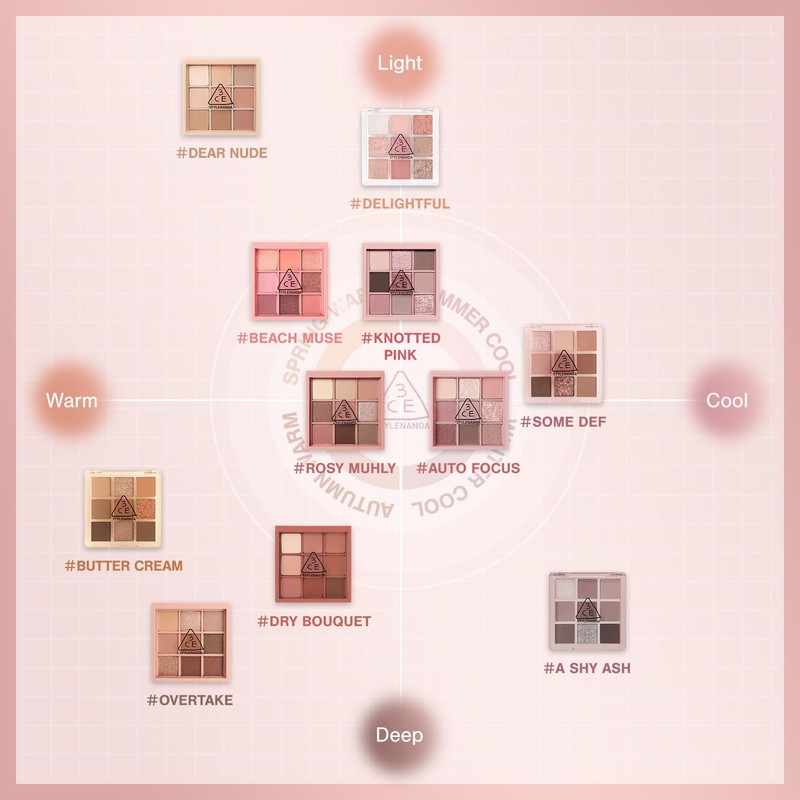 3CE Multi Eye Color Palette M Pink Collection 9 Colors