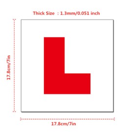 LONGSHUNXING Fully Magnetic L Plates, 2 Pack Whole-Magnetic Plate - Non Scratch Vehicle Paint,Upgraded Extra Strong Stick On L Sticker for Car New Drivers