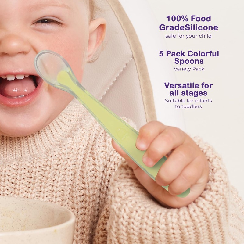 Best Baby Spoons First Stage 4 Months, Soft Food Grade