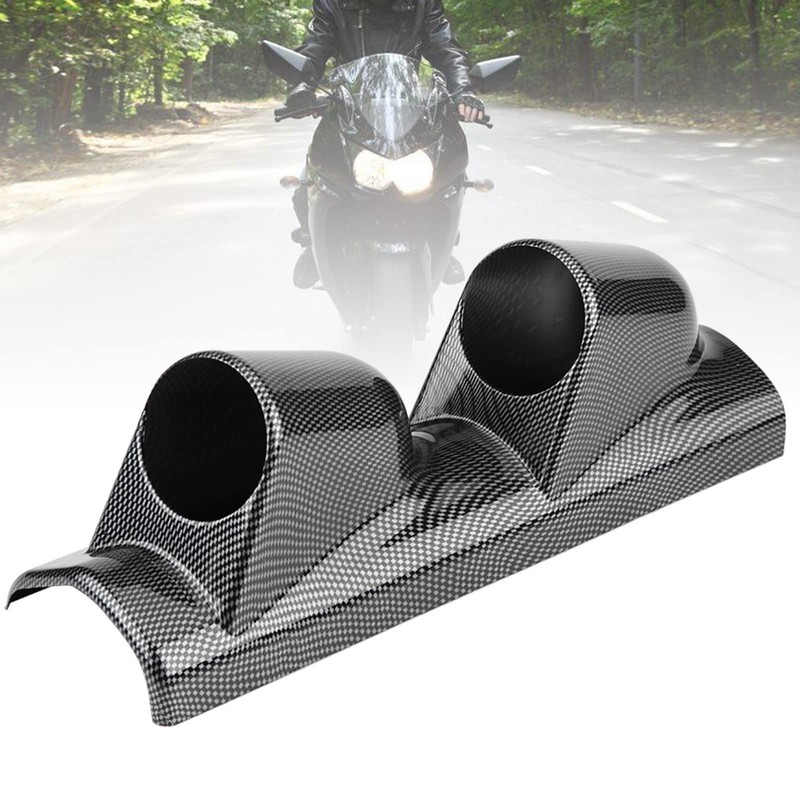 Universal Carbon Fiber Gauge Pillar Holder, Nonfading Dual Hole Plastic