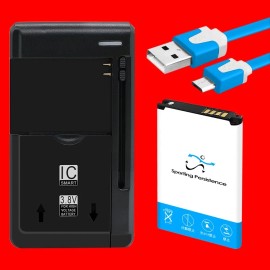 For LG 1600mAh Extended Slim Battery Multi-Purpose Charger Cable f LG Wine 2 LM-Y120UM