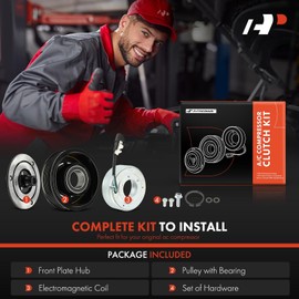 A-Premium Air Conditioner AC Compressor Clutch Kit Compatible with Ford F-250 Super Duty F-350 Super Duty F-450 Super Duty F-550 Super Duty 2017-2019, F-600 Super Duty 2021-2023, 6.7L