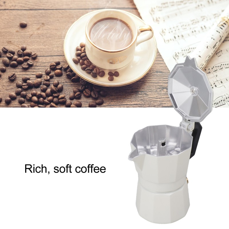 Stovetop Moka Pot Italian Hand Brewed Coffee Maker Aluminum Alloy