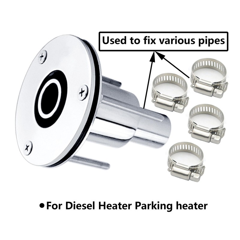 LEQMG Diesel Heater Thru Hull Exhaust Skin,Marine Grade 316 Stainless