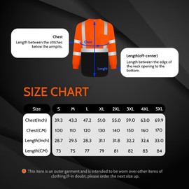 Uno Mejor Safety Shirts for Men Class 3 High Visibility Shirts with Black Bottom, Hi Vis Reflective Shirts for Men Women, Durable Long Sleeve Construction Work Shirts, Breathable, Orange S