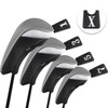 Andux Wood Golf Headcovers Golf Wood Driver Headcovers with Interchangeable