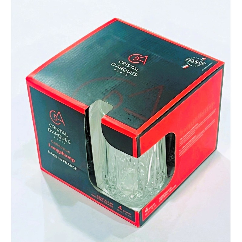 Cristal D'arques Longchamp highball 4 Crystal Glasses 12-oz