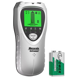 Mecurate Stud Finder Wall Scanner Sensor - 5 in 1 Electronic Stud with LCD Display & Audio Alarm for Wood AC Live Wire Metal Studs Detection Joist Pipe(Grey)