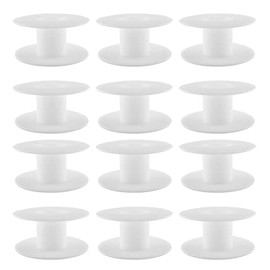 JCBIZ 12pcs 69mm Plastic Spool White Bobbin Empty Spools for Ribbon Beading String Wire Bobbin Cord Ropes