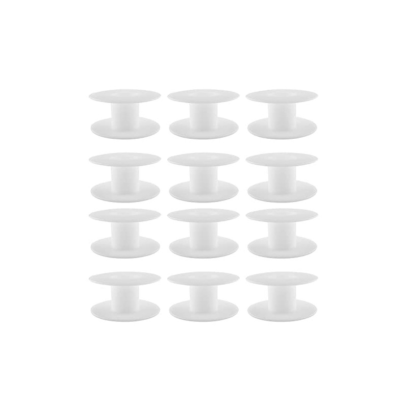 JCBIZ 12pcs 69mm Plastic Spool White Bobbin Empty Spools for