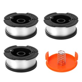 Strimmer Spool, 3 PCS Spool & Line, 1.65mm 30ft Strimmer Spool Line Line Autofeed Grass Replacement Compatible for Black and Decker (with 1 Cap 1 Spring)