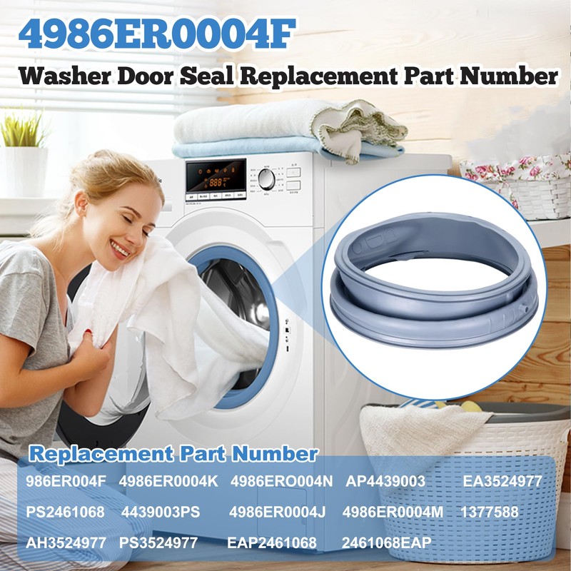 4986ER0004F Washer Door Gasket Boot Seal Compatible with lg and