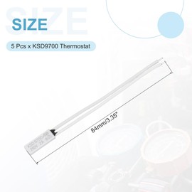 sourcing map 5 Pcs KSD9700 Thermostat 80°C/176°F Normally Close Temperature Switch Thermal Protector N.C 2A 250V Plastic Temperature Controller for Electrical Appliances Motors Equipment