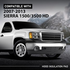 G-PLUS Hood Insulation Pad 1/2" with Clips Compatible with GMC Pick-Up Trucks 2007-2013, Not Fit Chevy Trucks