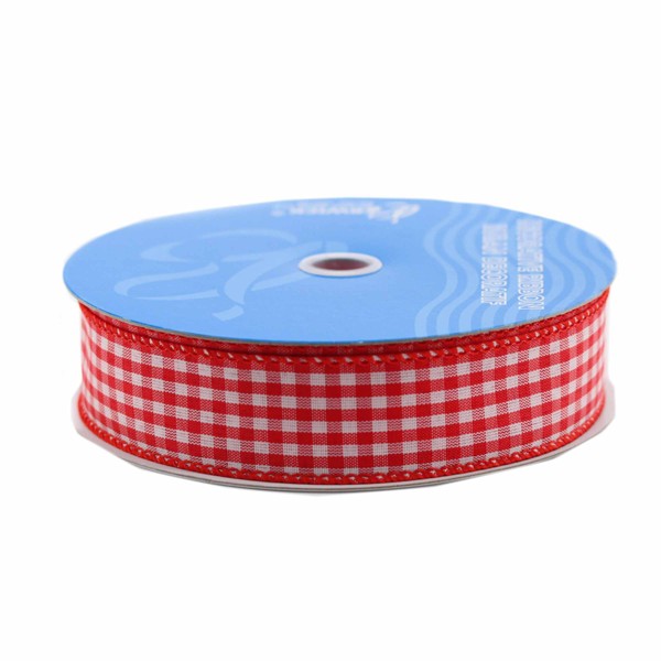 Berwick Wired Edge Picnic Craft Ribbon, 1-1/2-Inch by 50-Yard Spool, Red