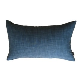 fabrizm 1452-bl-bl Rectangular Throw Pillow Cover Made in Japan 19.7 x 11.8 inches (50 x 30 cm) Uneven Yarn Indigo