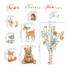 decalmile Woodland Animals Birch Tree Wall Decals Bear Fox Deer