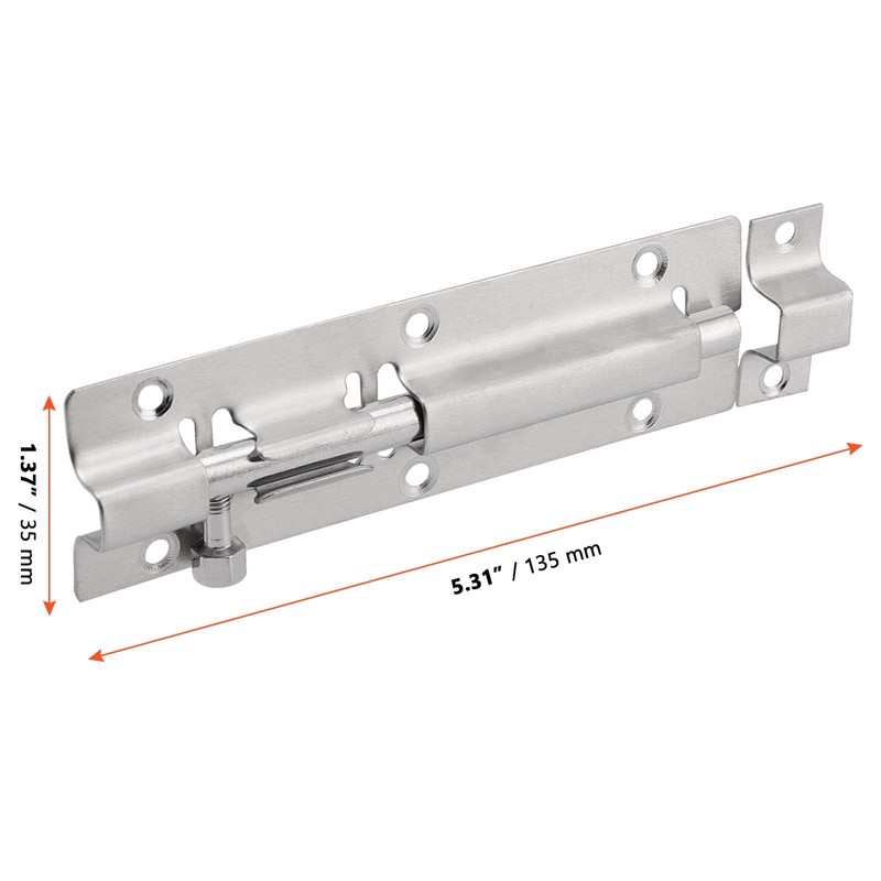 SINJEUN 30 Pack 5 Inch Barrel Bolt, Stainless Steel Slide
