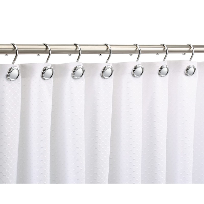 Chrome Shower Curtain Hooks Rings, Decorative Silver Shower Hook for