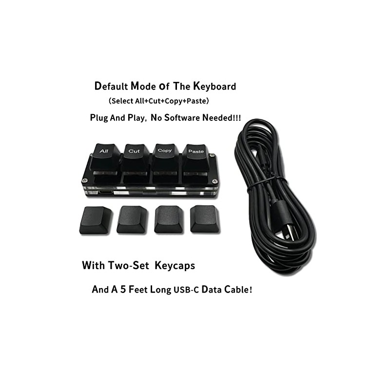 BTXETUEL Mini 4 teclas select-All Cut Copy Pegar Macro Pad