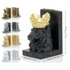 BOIHEGU Lion Statue Bookends, 7 inch Resin Exquisite Lion Statue(Set