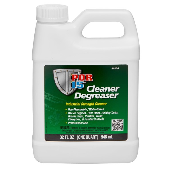 POR-15 Cleaner Degreaser, Non-flammable and Water Based, Removes Grease, Oil and Surface Debris, 1-quart