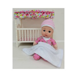Baby's First Canopy Crib, Comes with Toy Doll, Lifelike Features, Machine Washable, for Ages 1+,Pink