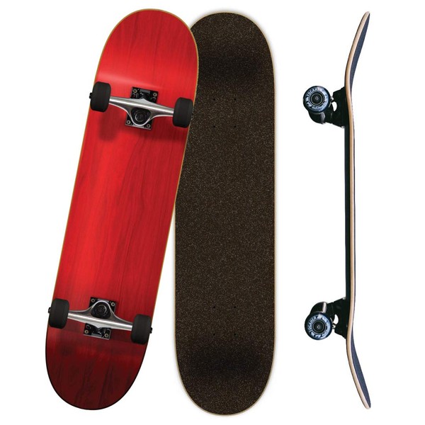 Yocaher Blank Complete Skateboard 7.75" Skateboards - (Complete 7.75" Red)