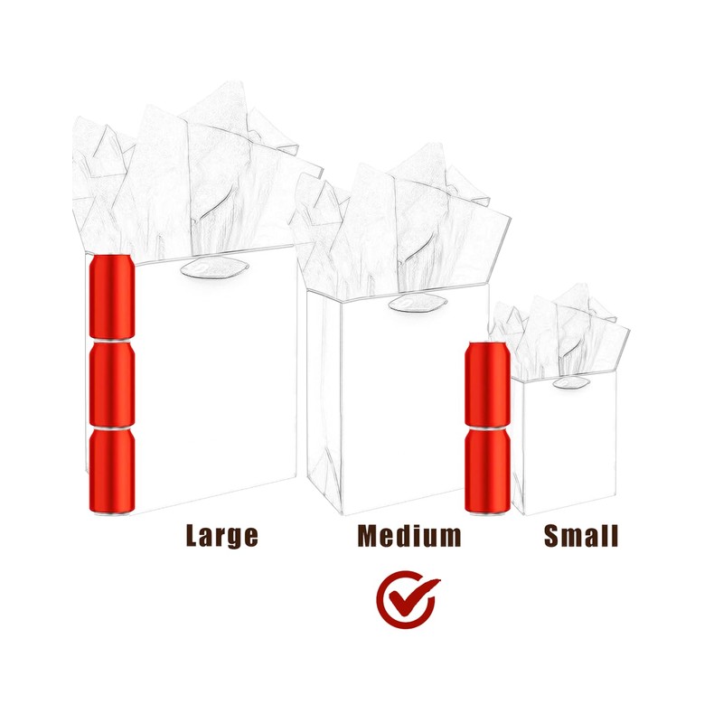 qiqee Christmas Gift Bags Set of 8 - White Bags