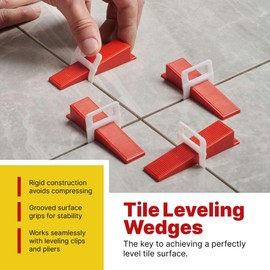 300 Pcs Wedges for Tile Leveling System - Saves You Time for Perfect Precise Installation of Ceramic Tiles - Get Professional Results for Your Shower, Bathroom, Backsplash