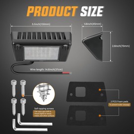 Nilight RV Exterior Light 2PCS 5 Inch Porch Lights White Beam 12V 24V LED Scene Cargo Lighting Black Aluminum Housing for RVs Trailers Travel Campers 5th Wheels Motorhome SUV Truck