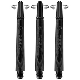 Harrows Darts Technology Carbon 360 Shafts, Rotating Carbon Top by Thor-Sports (midi, Black), black, Sporty
