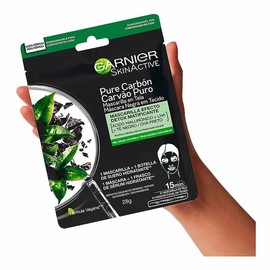 Mascarilla Facial en Tela Garnier SkinActive Pure Carbón Efecto Detox