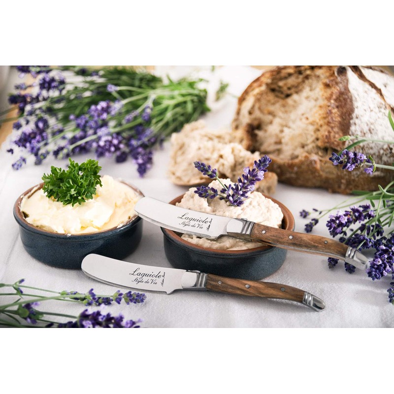 Laguiole Style de Vie Buttermesser Luxury Line, 4-teilig, Olivenholz