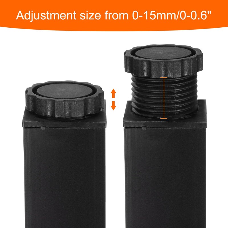 Sourcing Map 10 Inch Modern Black Metal Furniture Legs, Set