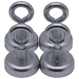 Apex Magnets 4 Eye Bolt Neodymium Hook Magnets - each holds ** 25 lbs **