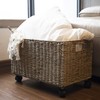 PEMAR Set 2 Nesting Natural Wicker Rolling Storage Baskets on