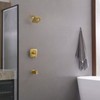 BWE Tub Shower Faucet Brushed Gold Shower Faucet Set with