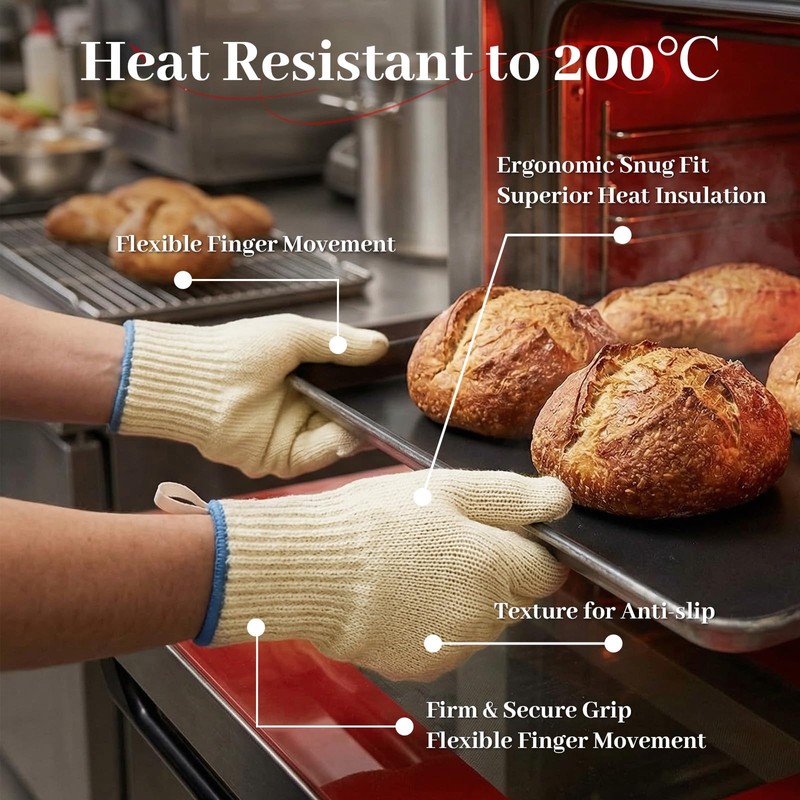 Flintronic Oven Gloves Heat Resistant, Heat Resistant Gloves for Cooking,