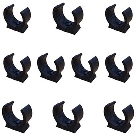 25mm Black PVC U Clip Conduit Push-in Saddles - Pack of 10