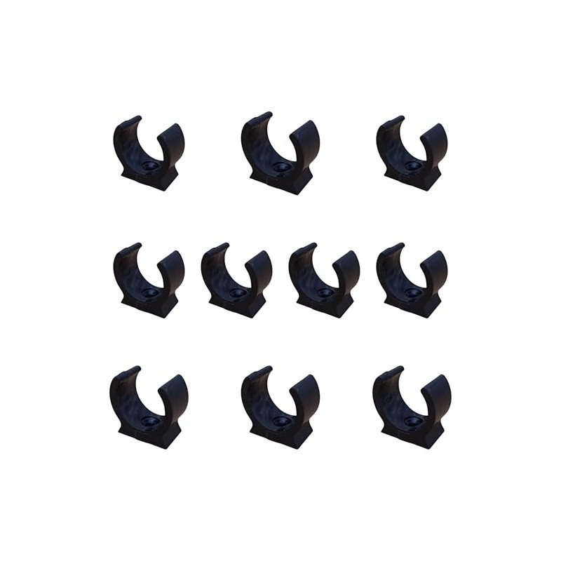 25mm Black PVC U Clip Conduit Push-in Saddles - Pack