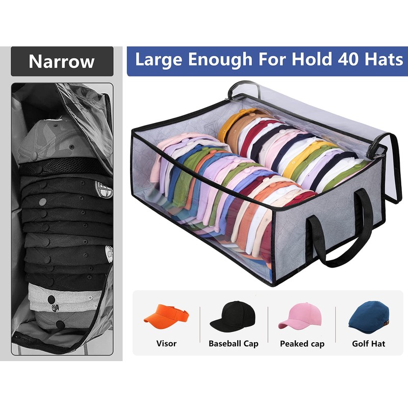 WEKIWGOT Pack of 2 Baseball Cap Storage for 40 Caps,