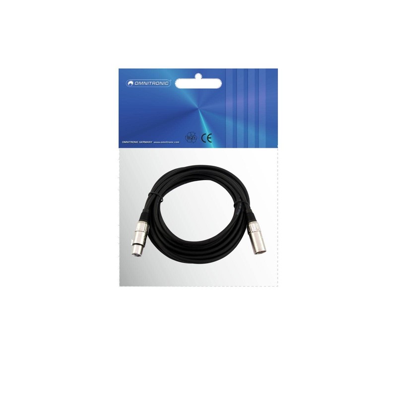 OMNITRONIC 3-Pin XLR Cable 0.5 m Black