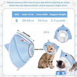 Moguri 1 x Pet Collar Soft Inflatable Cat Collar, Suitable for Cats and Small Dogs (2-5.5 lbs), Ideal for Veterinary Visits and Post-Operative Recovery, Blue, Size S
