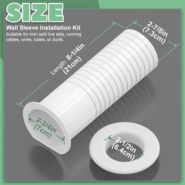 Memrita Mini Split Cover Wall Sleeve for Air Conditioner Line Set Covers, AC Sleeve for Through the Wall, Wall Sleeve for Outside Air Conditioning Line Sets, Protect Line Sets, Pipe Accessories